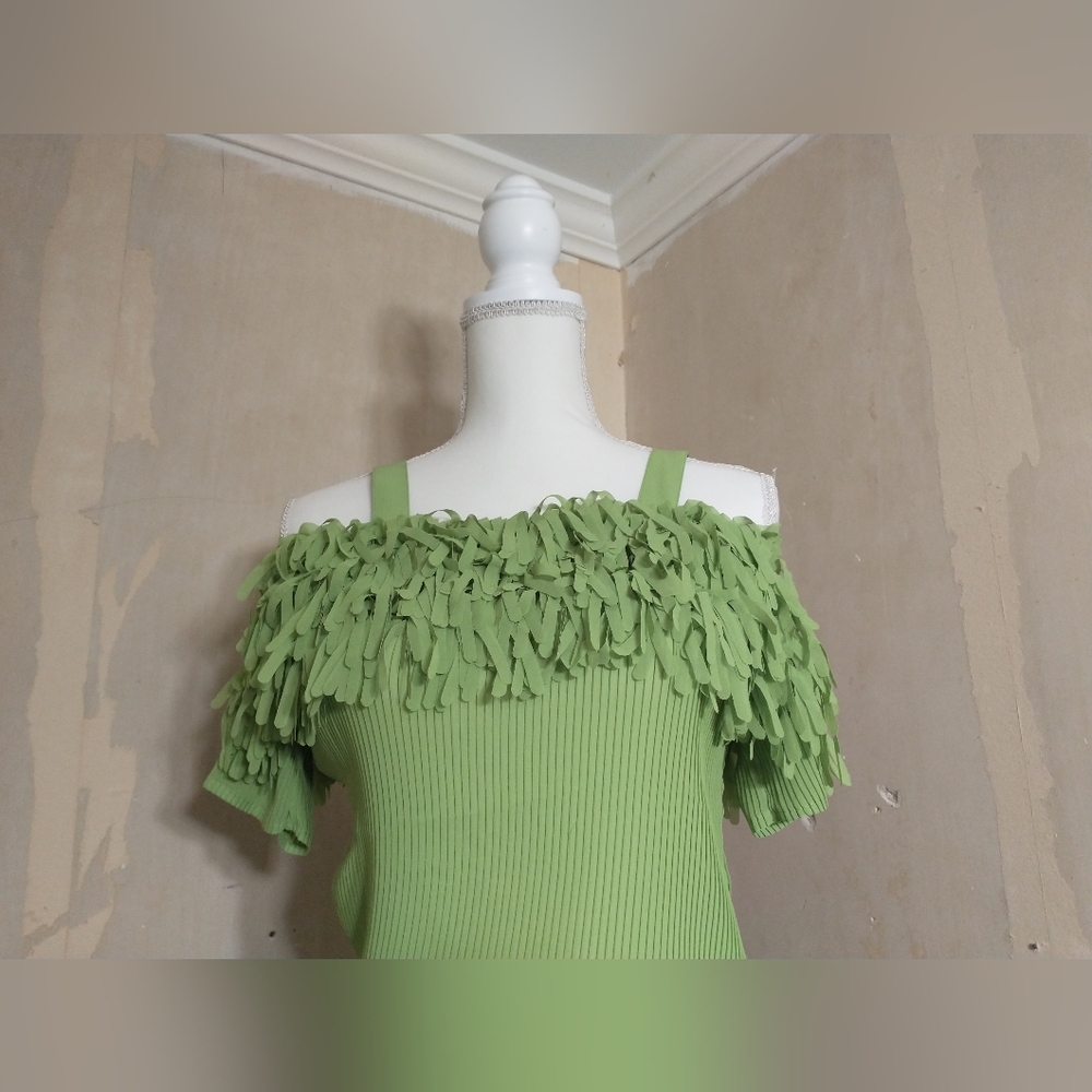 Green Off-Shoulder Ruffle Top - Picture 10 of 10
